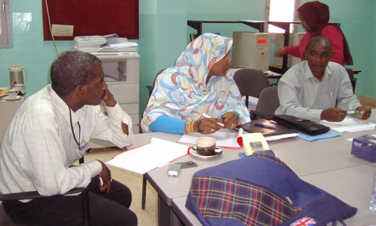 SPL staff at a training session for Funsoft IHMIS EMR system at AFHAD University for Women in Khartoum Sudan in 2007